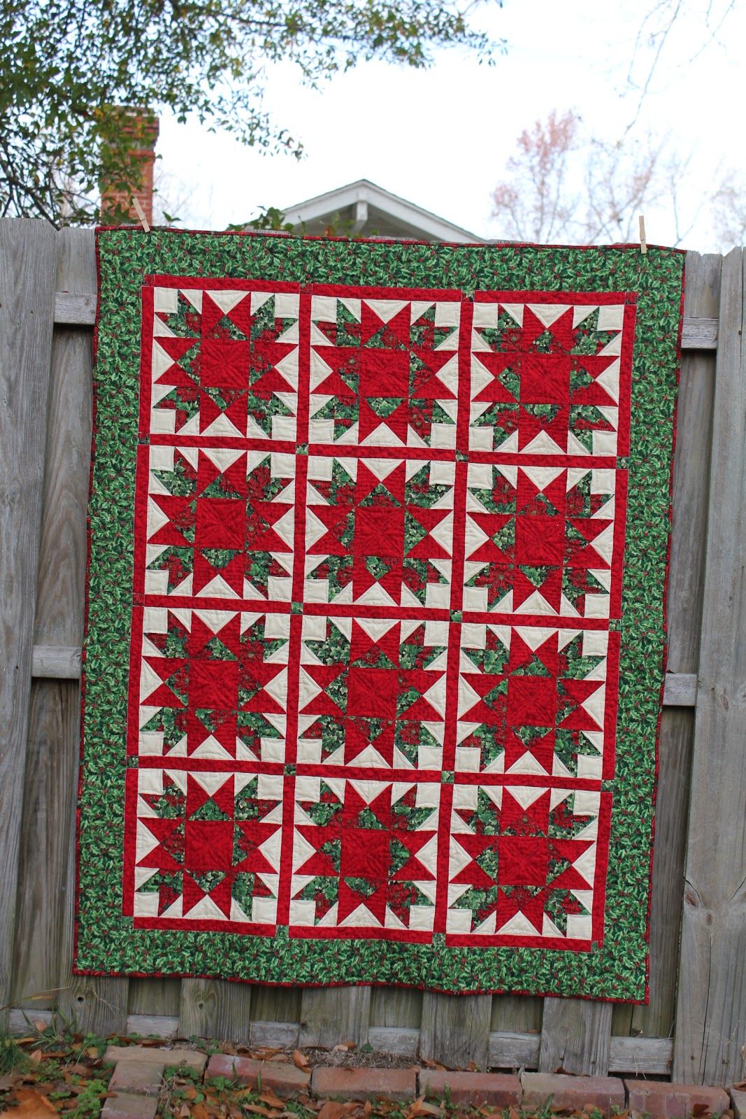 Red Floral Christmas DAC181159 Quilt Blanket