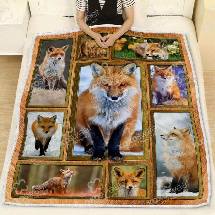 Red Fox Sherpa Fleece Blanket