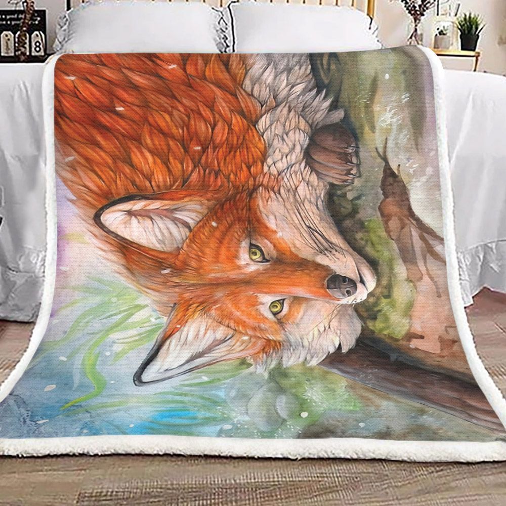 Red Fox Sherpa Fleece Blanket