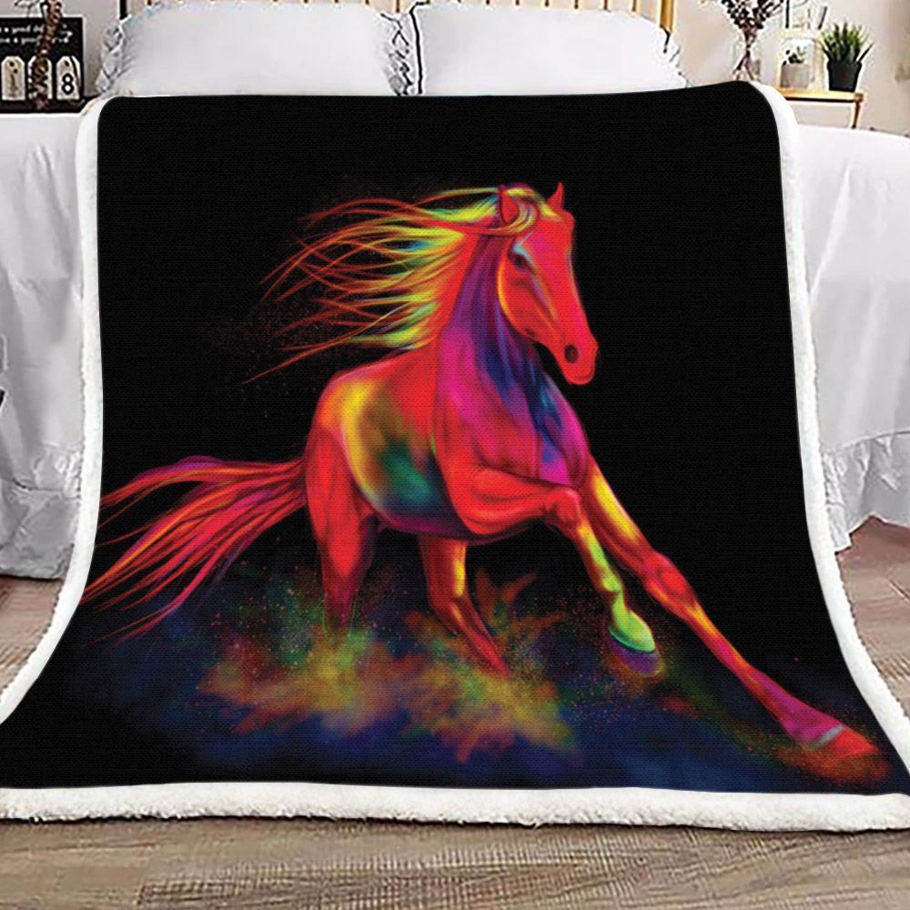 Red Horse Sherpa Fleece Blanket