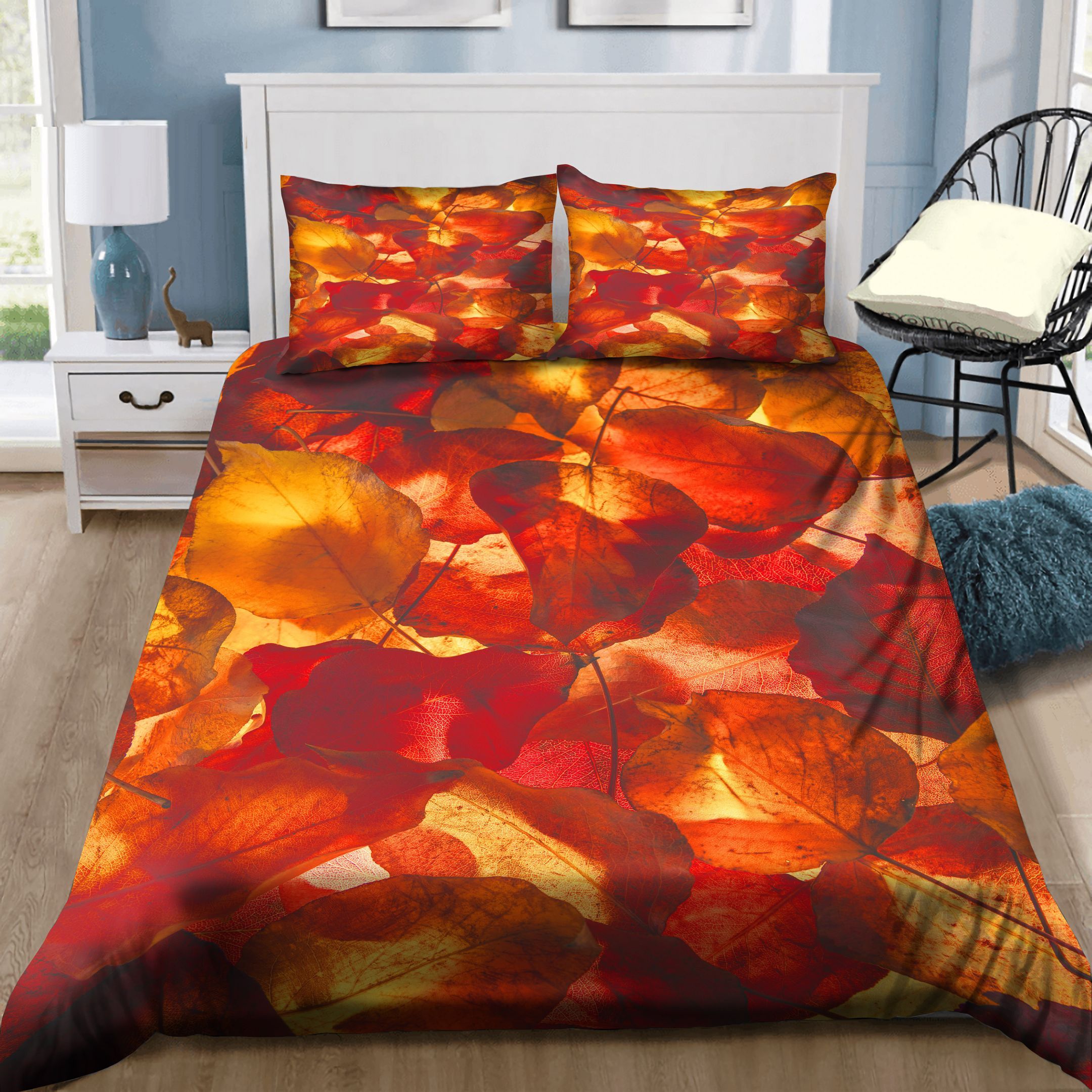 Red Leaves Bedding Set