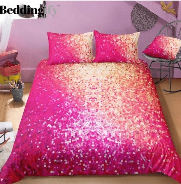 Red Mermaid Scale Bedding Set
