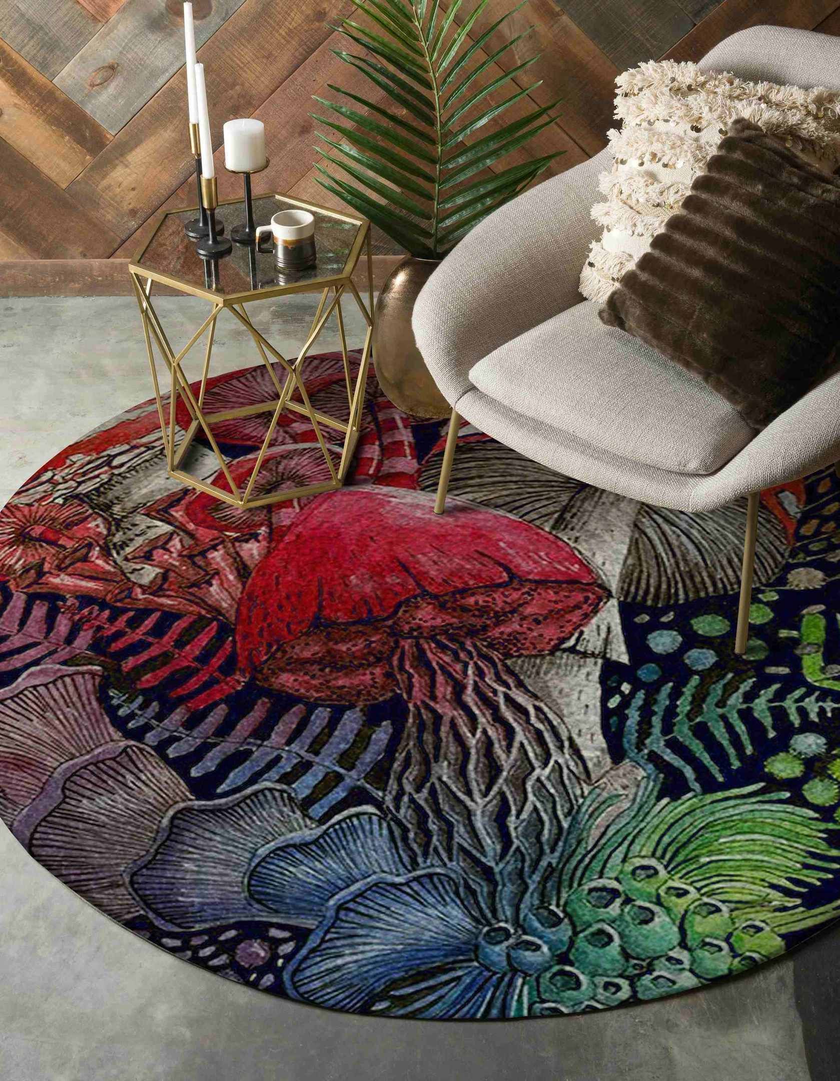 Red Mushroom Round Carpet