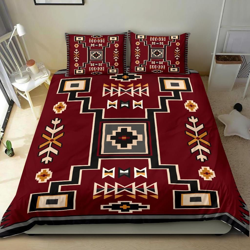 Red Native American Bedding Set