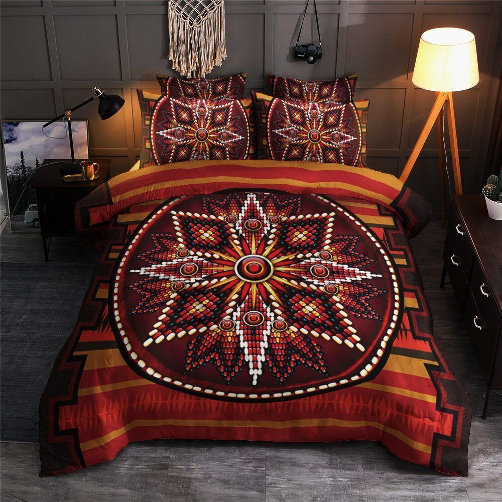 Red Native American Bedding Set