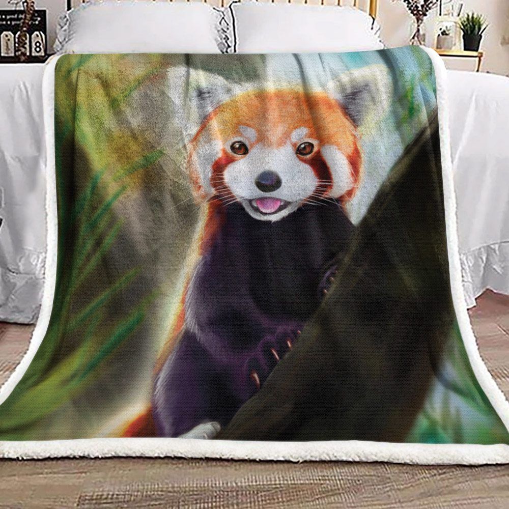 Red Panda Sherpa Fleece Blanket