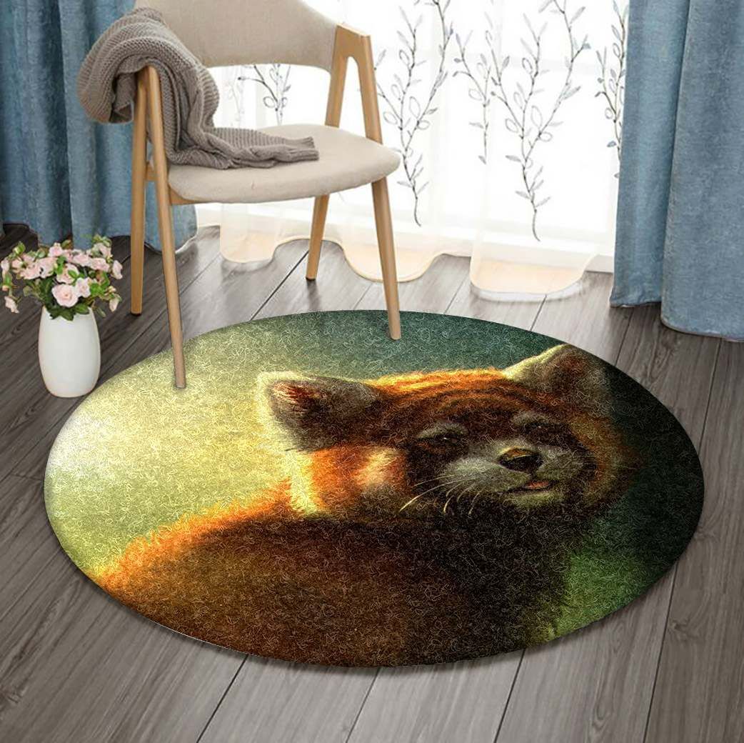 Red Panda Round Carpet