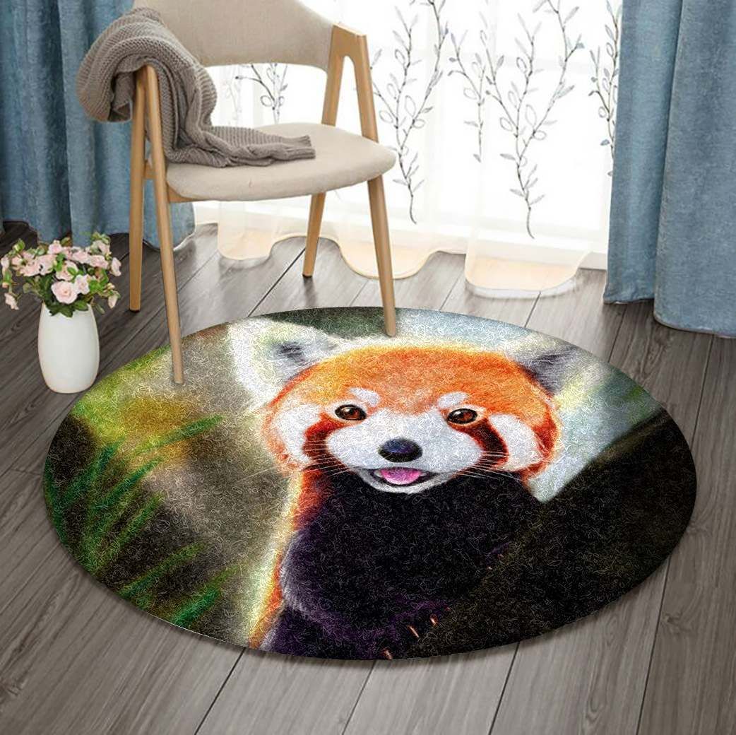 Red Panda Round Carpet