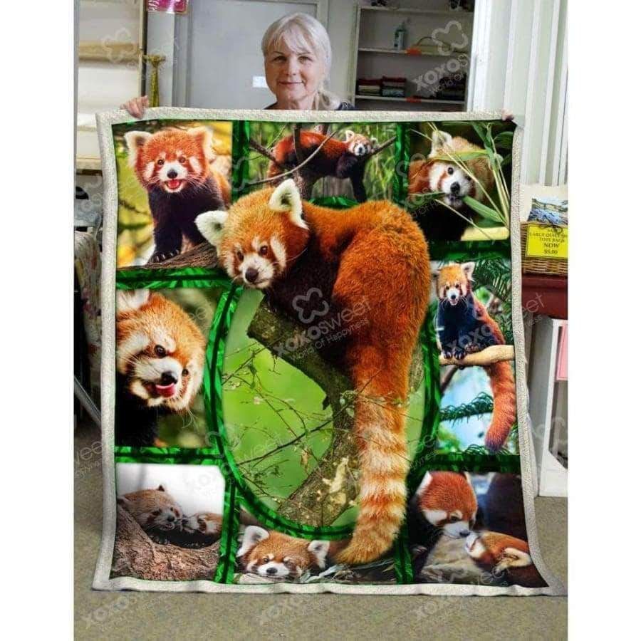 Red Panda Sherpa Fleece Blanket