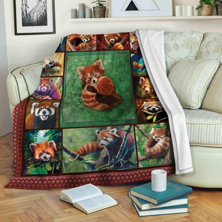 Red Panda Sherpa Fleece Blanket