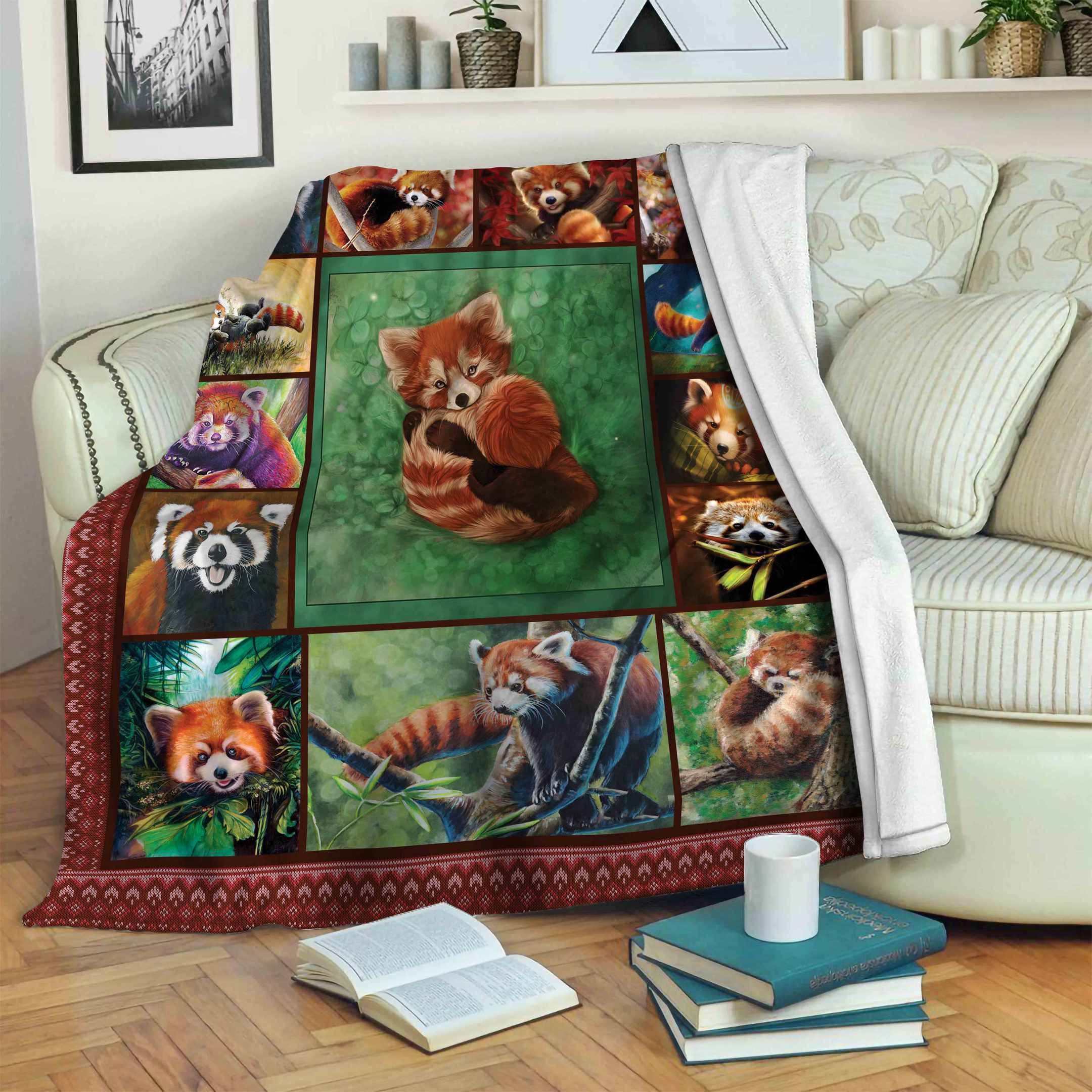 Red Panda Fleece Blanket