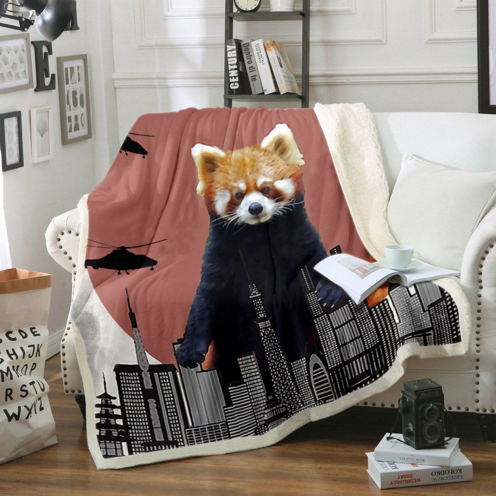 Red Panda Sherpa Fleece Blanket