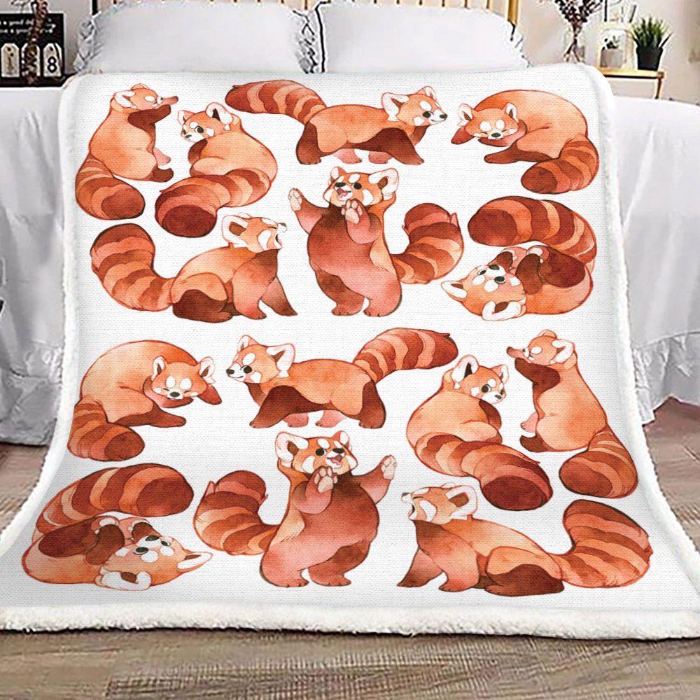 Red Panda Sherpa Fleece Blanket