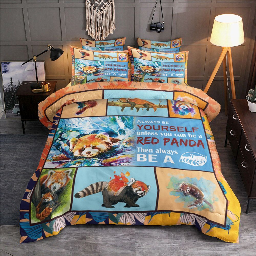 Red Panda Water Color Bedding Set