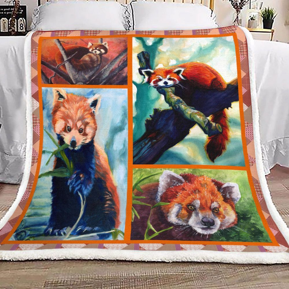 Red Panda Sherpa Fleece Blanket