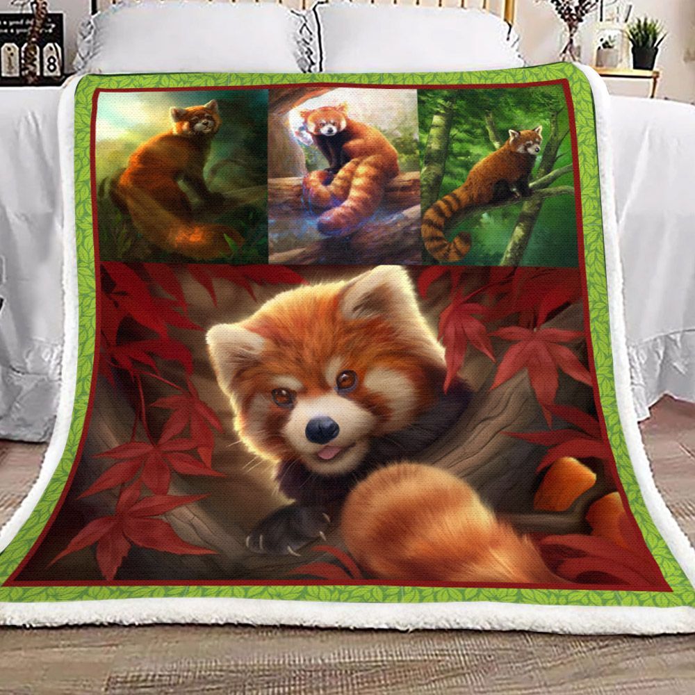 Red Panda Sherpa Fleece Blanket