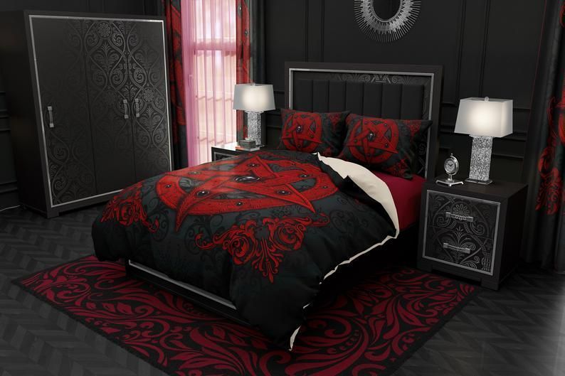 Red Pentagram Bedding Set
