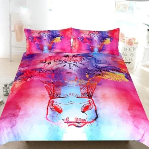Red Purple Colorful Cow Bedding Set