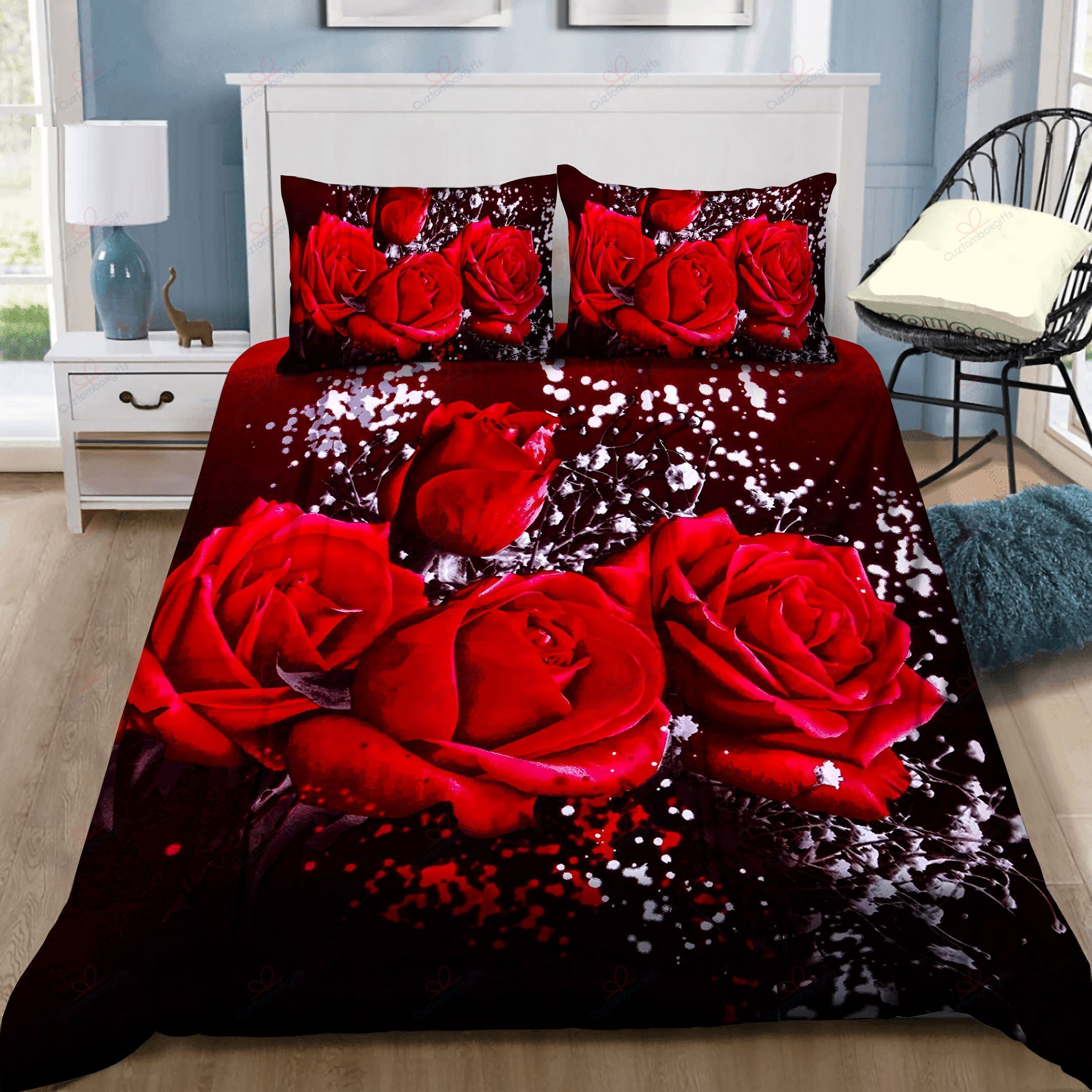 Red Rose Bedding Set