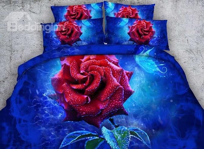 Red Rose Bedding Set