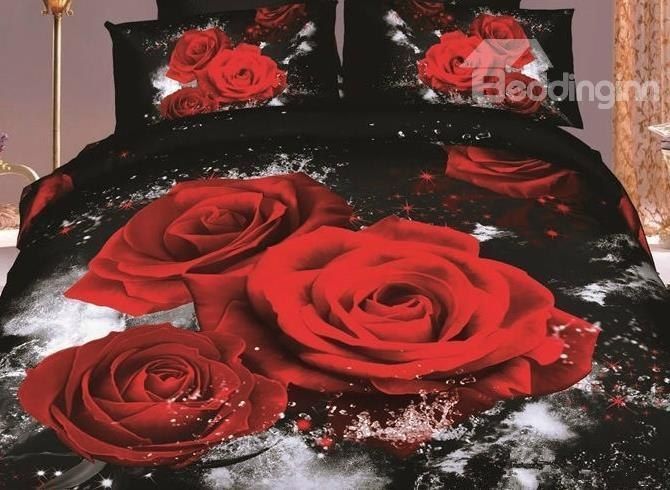 Red Roses Bedding Set