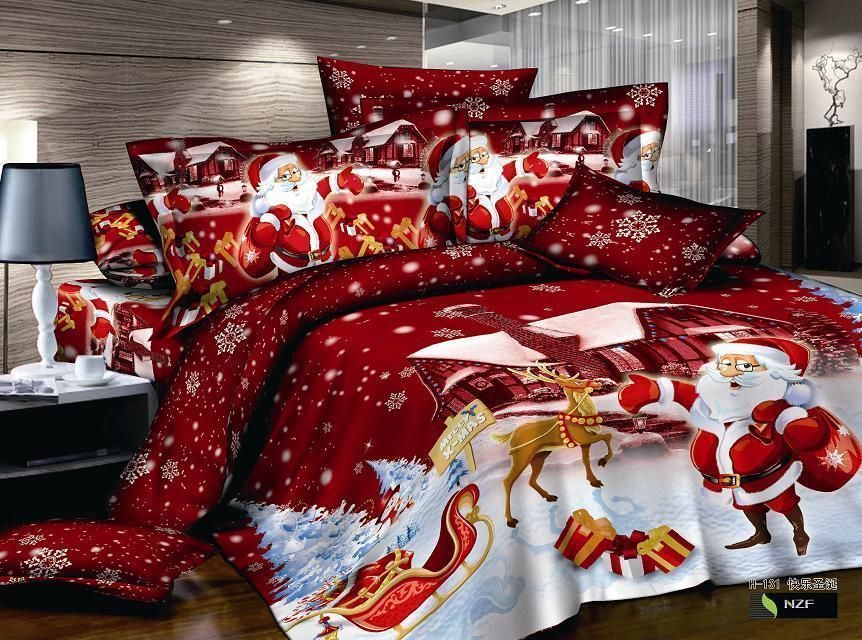 Red Santa Claus Bedding Set