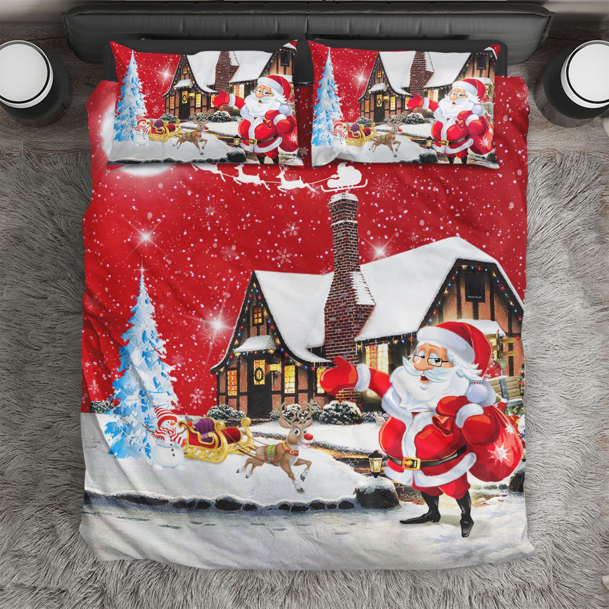 Red Santa Claus Bedding Set