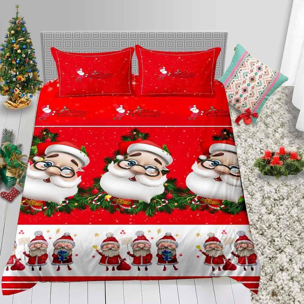 Red Santa Head Bedding Set