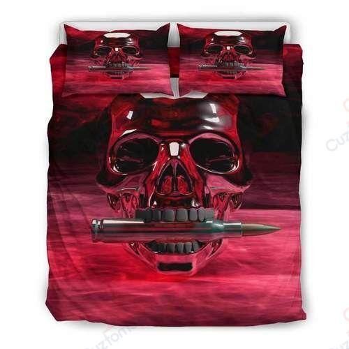 Red Skull Bullet Printed Bedding Set