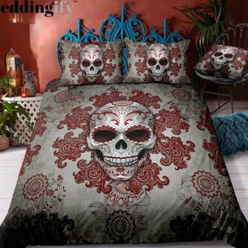 Red Skull Bedding Set