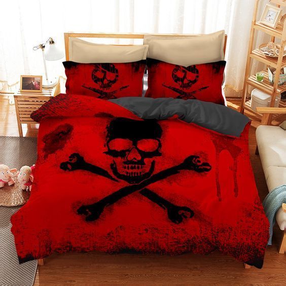 Red Skull Bedding Set