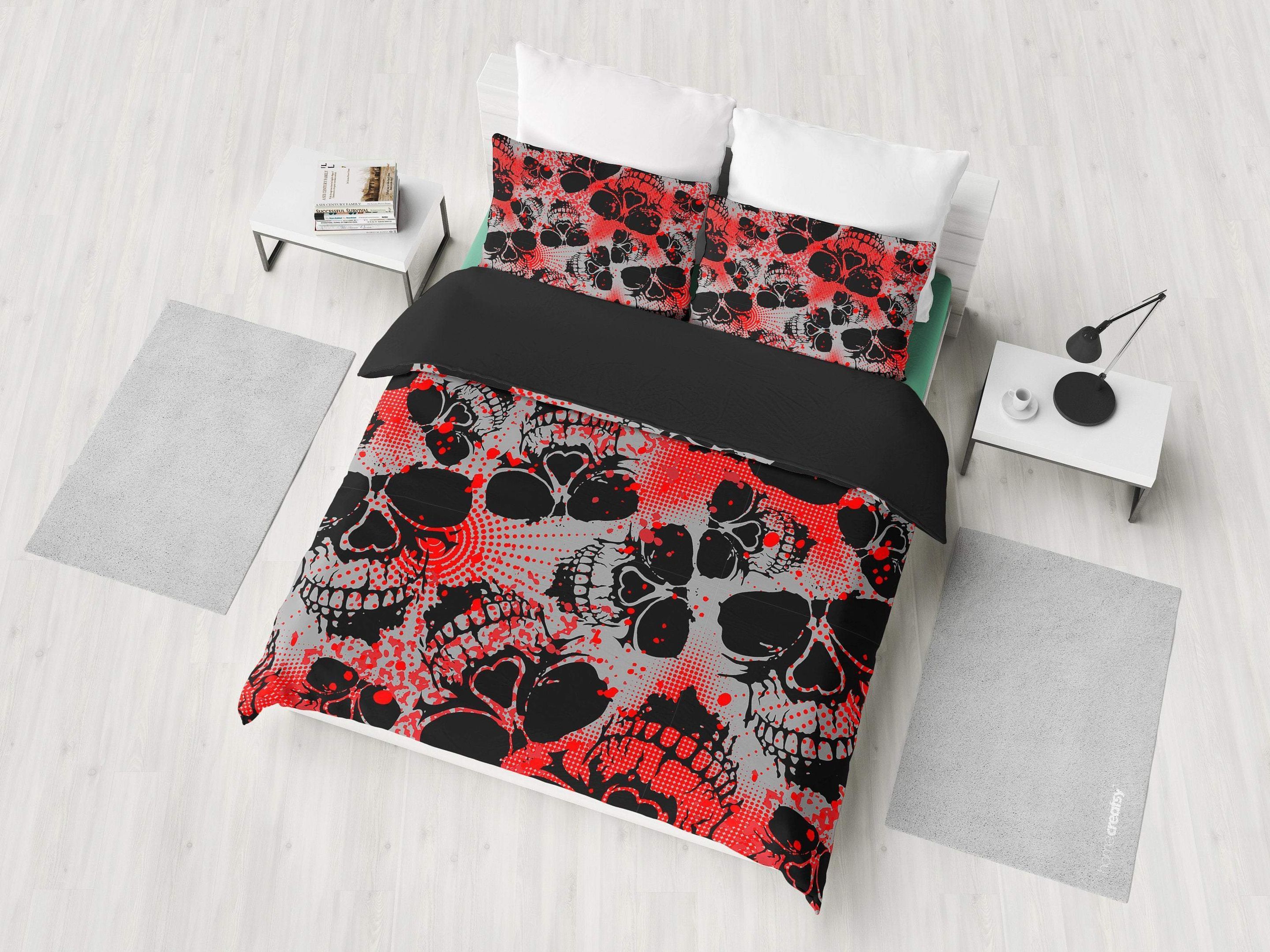 Red Skulls Tasteful Design Bedding Set