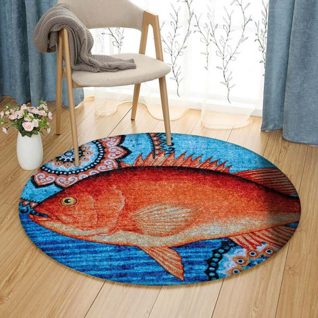 Red Snapper Round Carpet