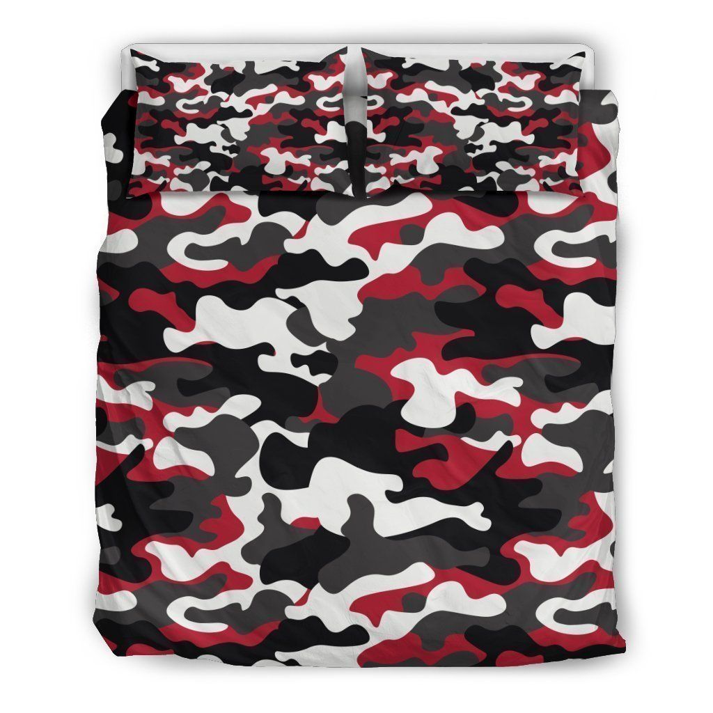 Red Snow Camouflage Bedding Set