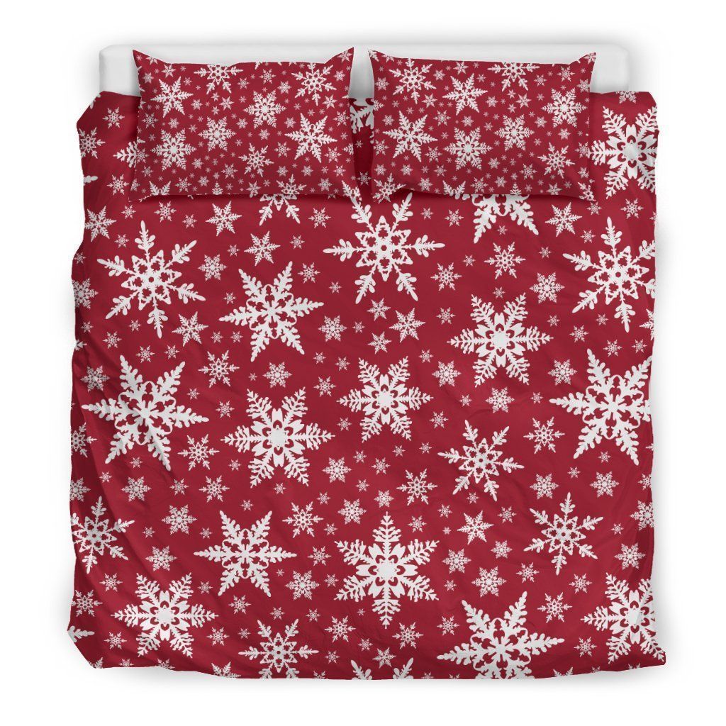 Red Snowflake Bedding Set