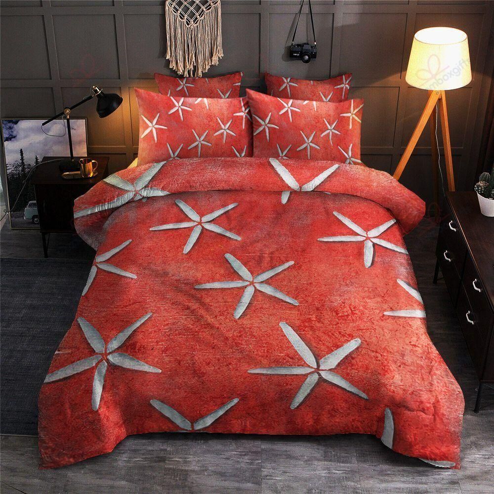 Red Starfish Printed Bedding Set
