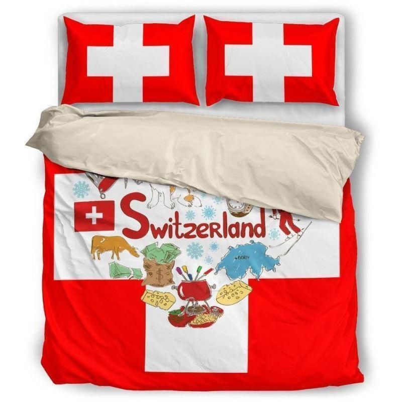 Red Switzerland Bedding Set