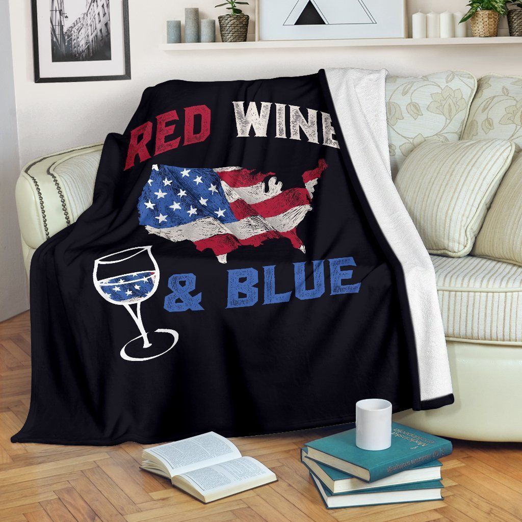 Red Wine And Bluewine Sherpa Fleece Blanket