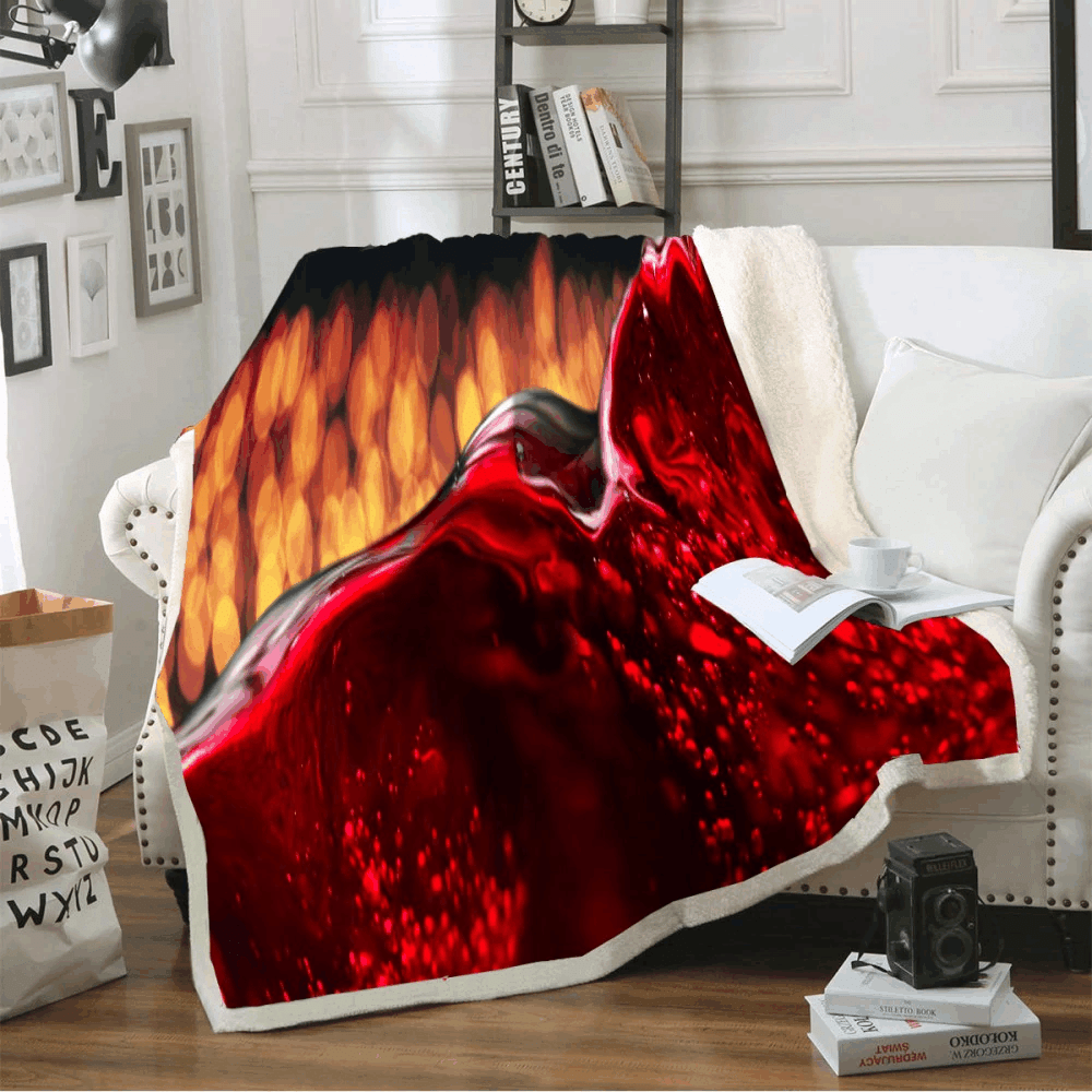 Red Wine Sherpa Fleece Blanket