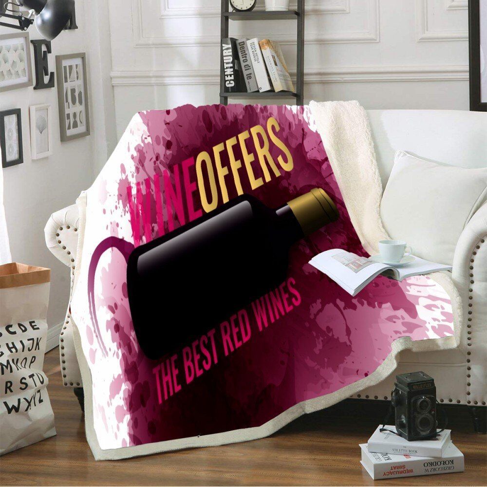 Red Wine Sherpa Fleece Blanket