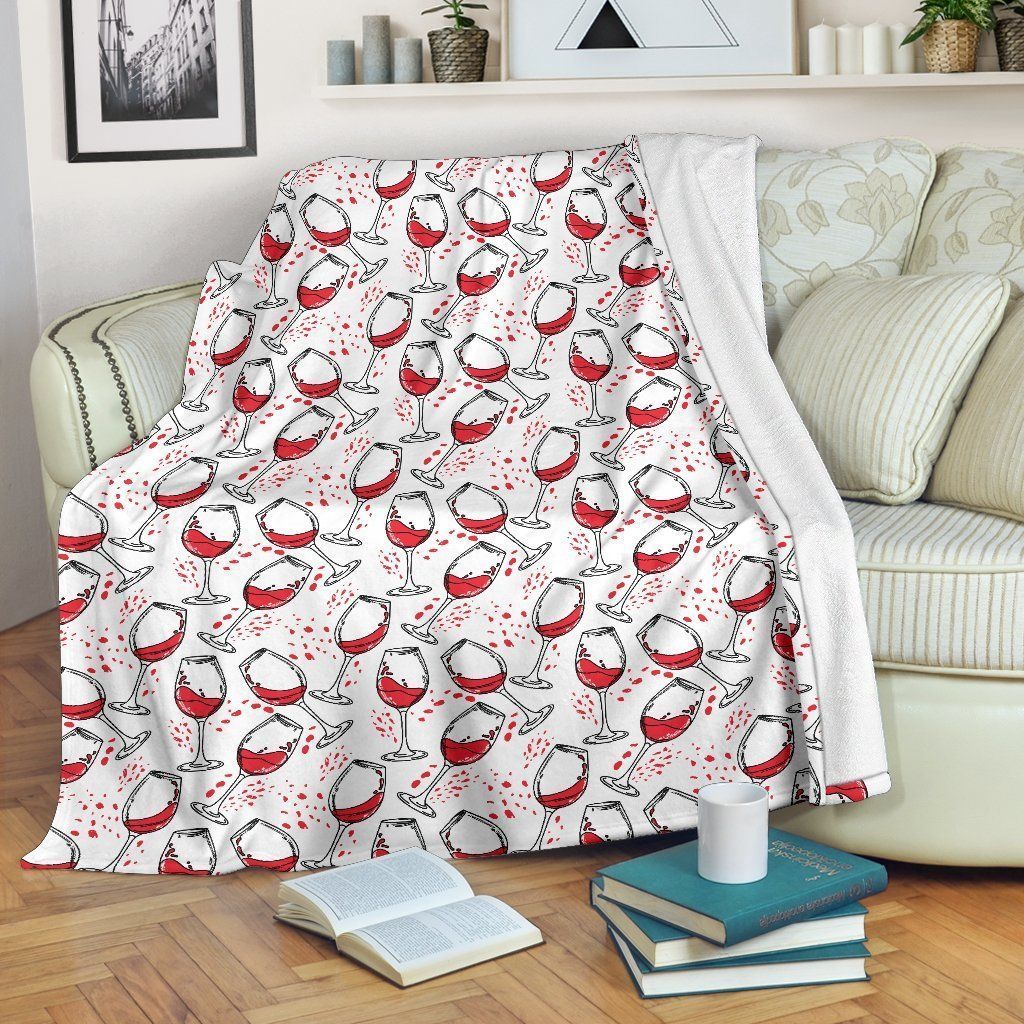 Red Wine Spillwine Sherpa Fleece Blanket