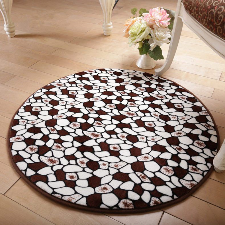 Red Wine Stone Round Carpet