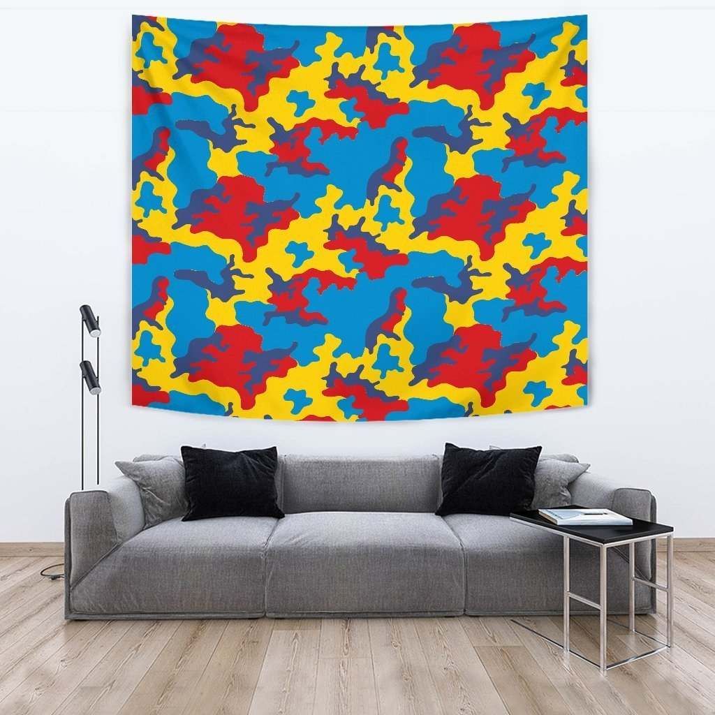 Red Yellow And Blue Camouflage CL17100119MDT Tapestry