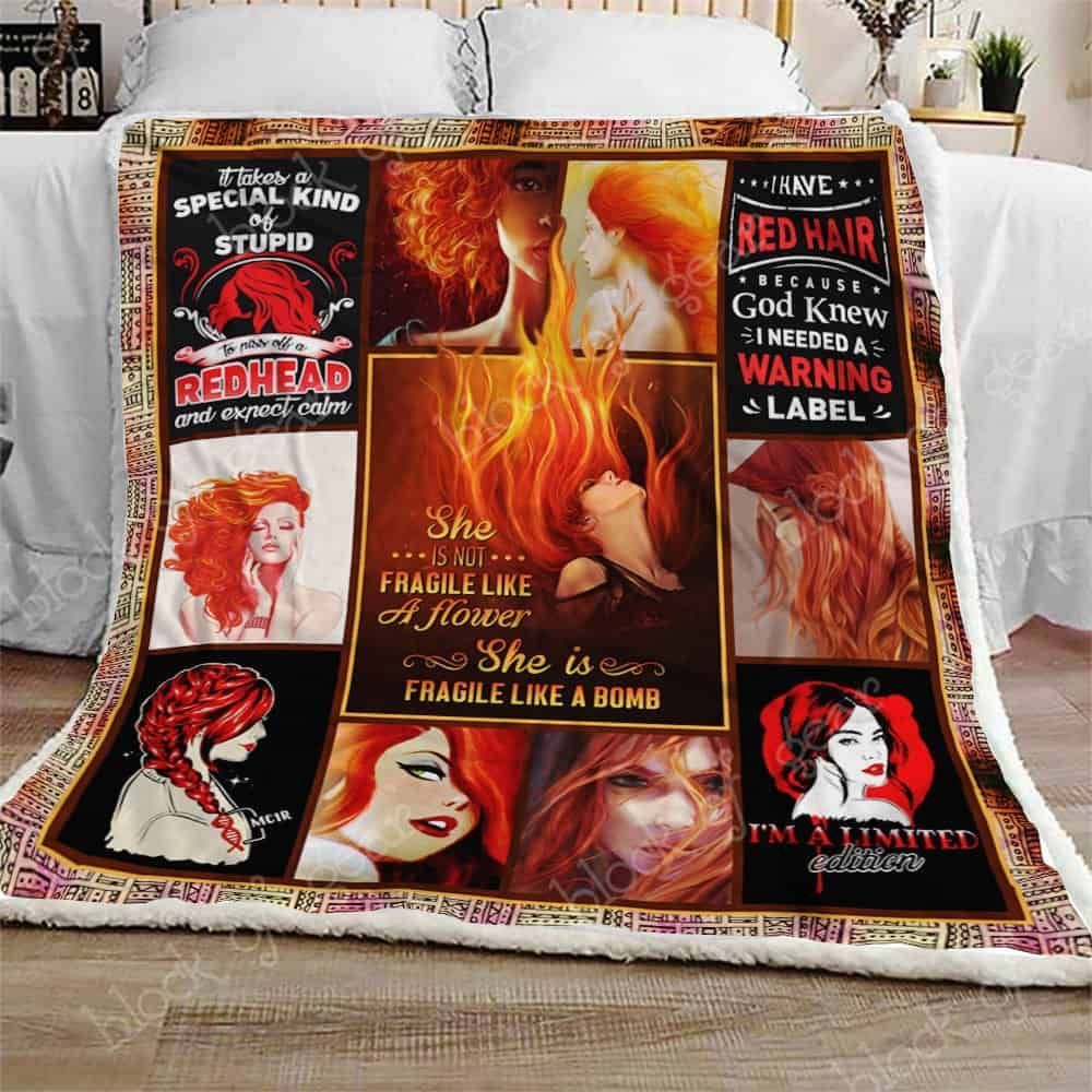 Redhead Girl Fleece Blanket