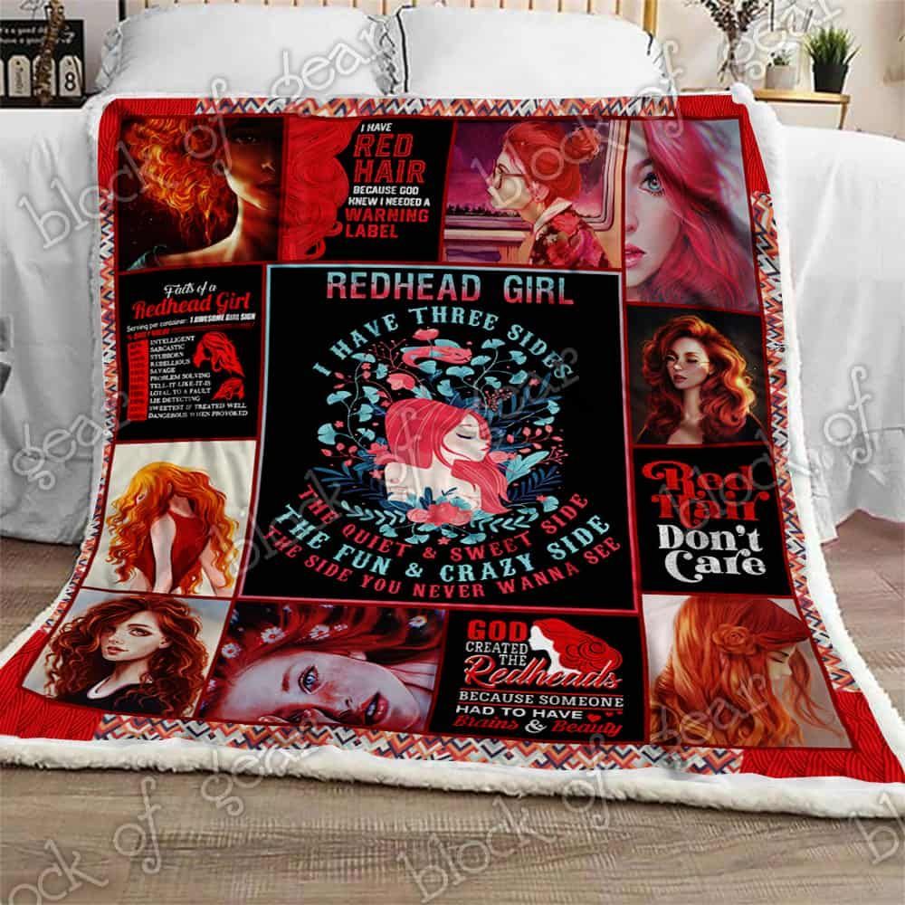 Redhead Girl Fleece Blanket