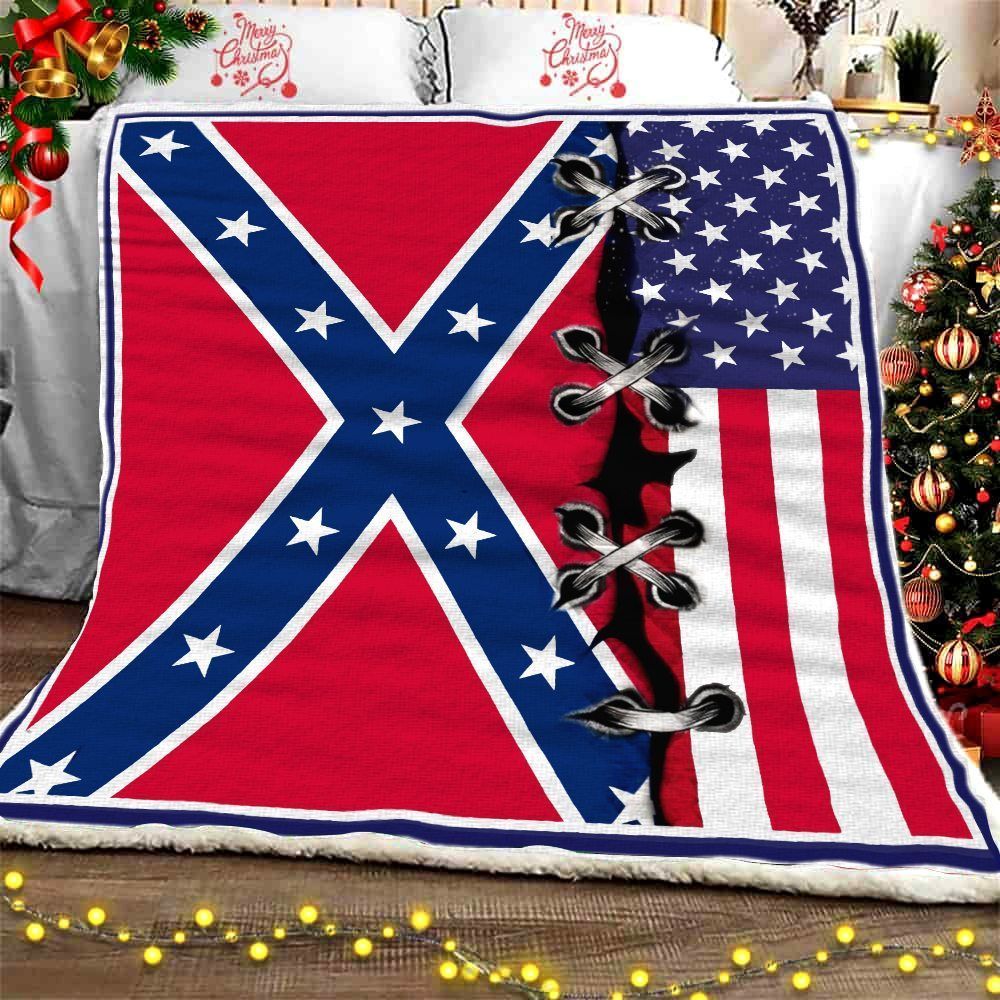 Redneck Confederate Flag Sherpa Fleece Blanket