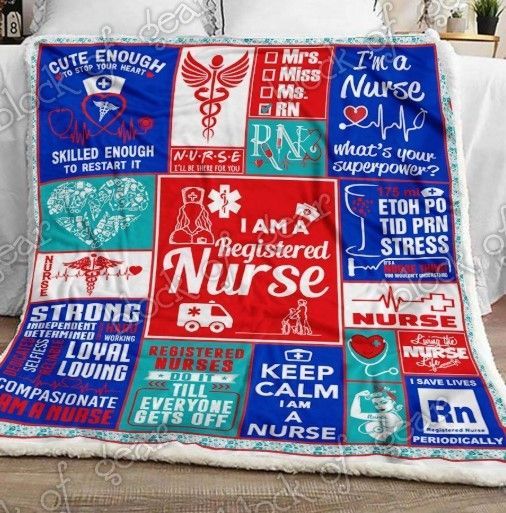 Registered Nurse Sherpa Fleece Blanket