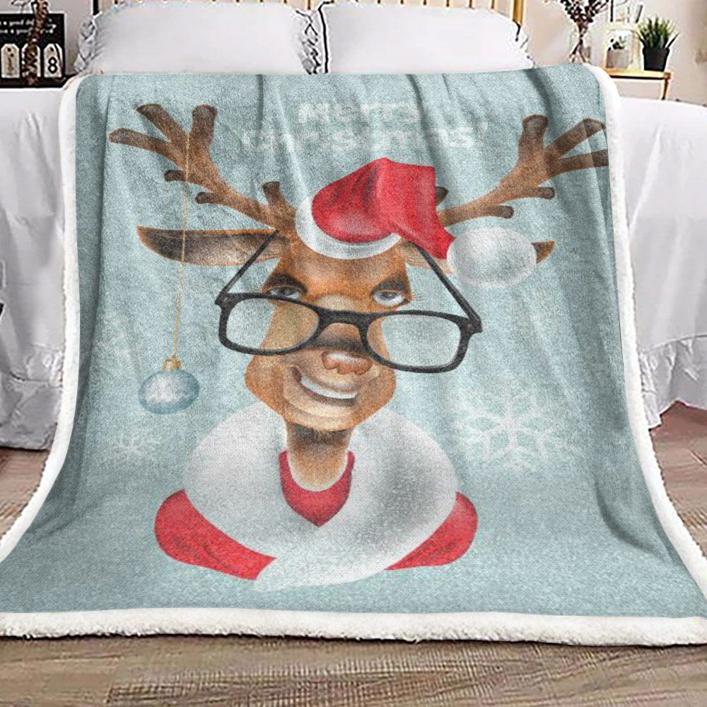Reindeer Christmas Sherpa Fleece Blanket