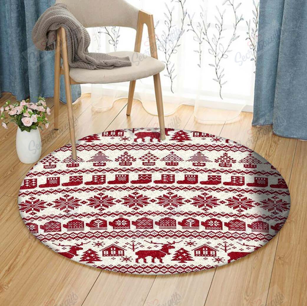 Reindeer Christmas Round Carpet