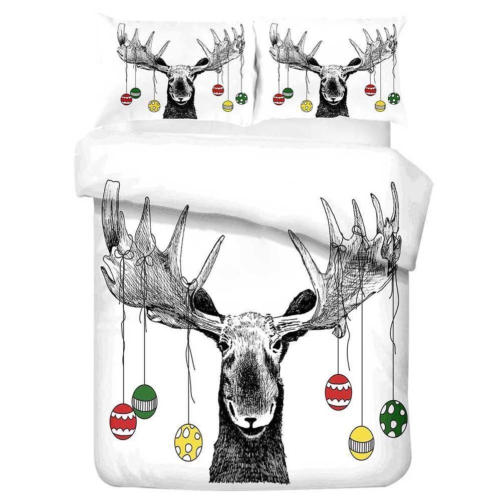 Reindeer  Christmas Printed Bedding Set